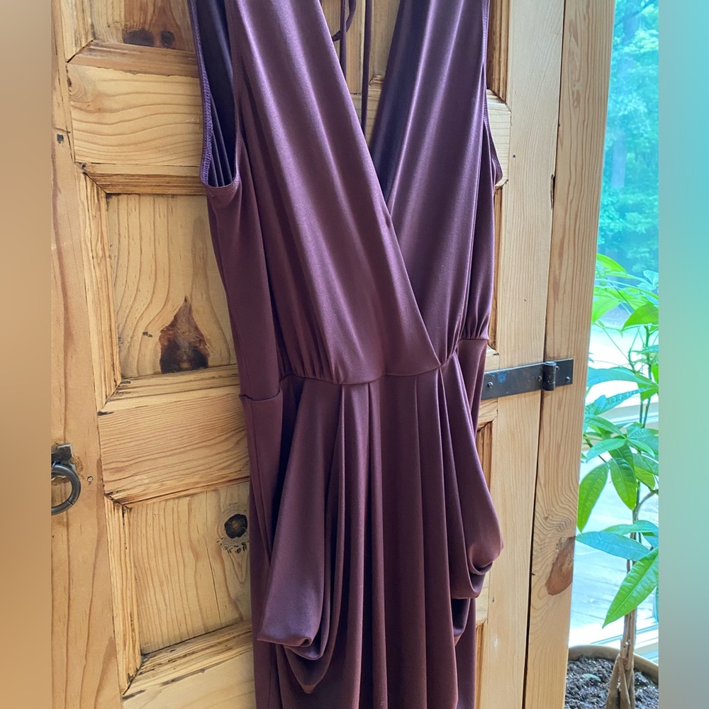 Bcbgeneration Burgundy V-Neck Backless Sundress - image 3